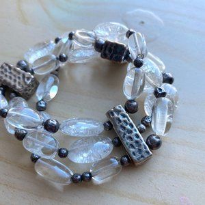 Silpada .925 Sterling Chunky Quartz Crystal Bracelet